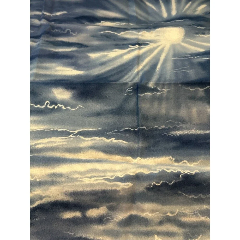 Hoffman Natures Element Cotton Quilting Fabric Sun Ray Sunrise Cloud Screenprint